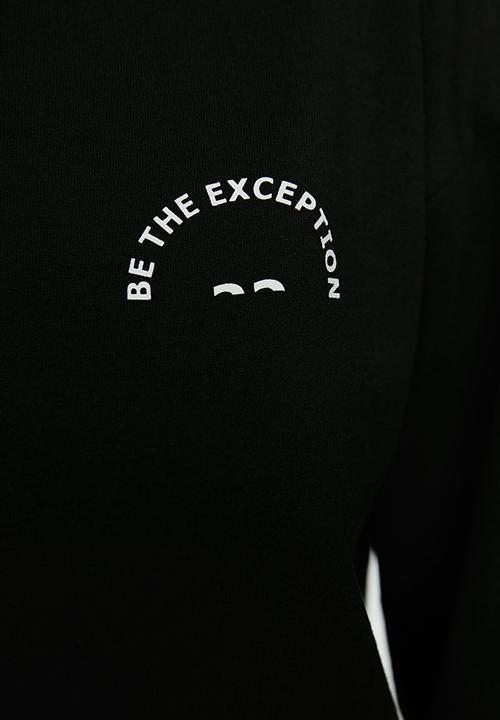Trendyol - Hooded printed sweatshirt - black