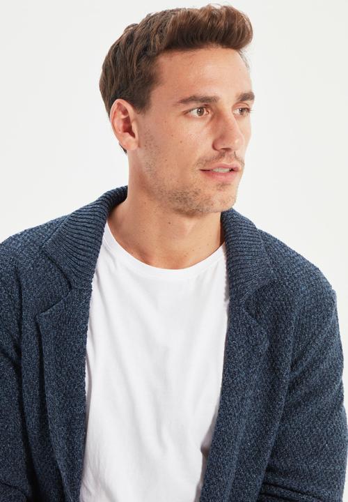 Trendyol - Textured slim fit knit cardigan - navy