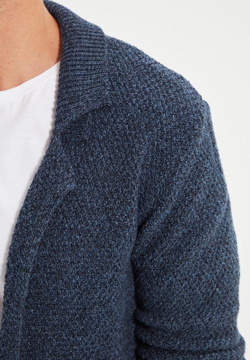 Trendyol - Textured slim fit knit cardigan - navy