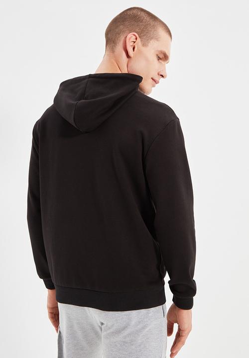 Trendyol - Ron regular fit zip thru hoodie - black