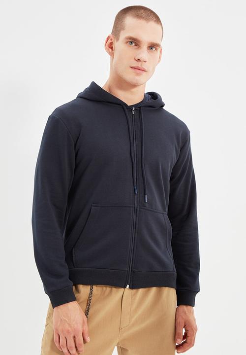 Trendyol - Ron regular fit zip thru hoodie - navy