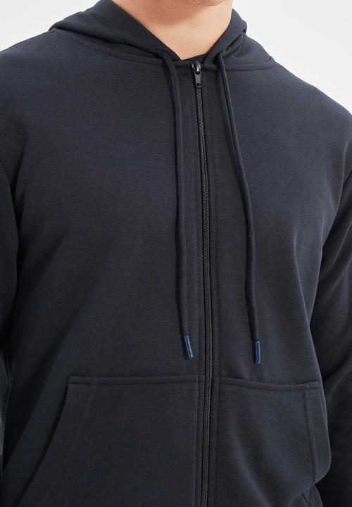 Trendyol - Ron regular fit zip thru hoodie - navy