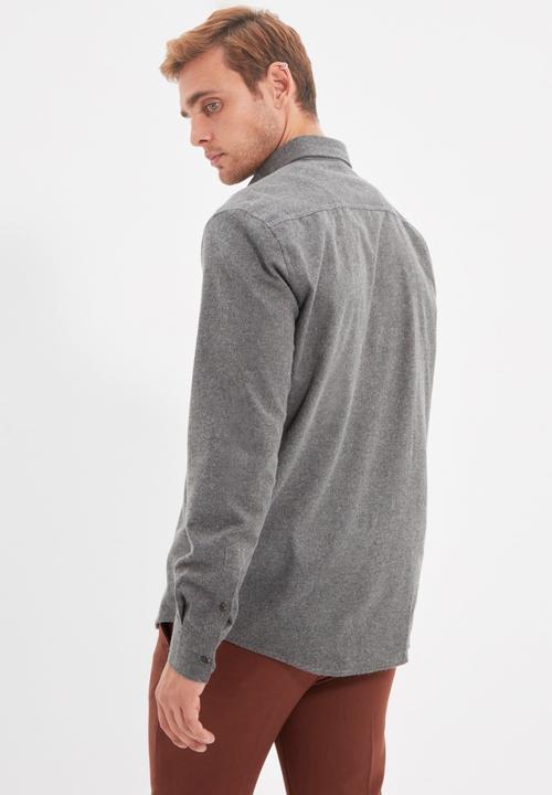 Trendyol - Ricco slim fit long sleeve shirt - grey
