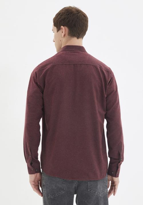 Trendyol - Ricco slim fit long sleeve shirt - burgundy