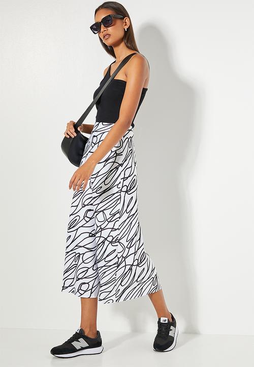 Superbalist - Long midi slip skirt - stretched scribble