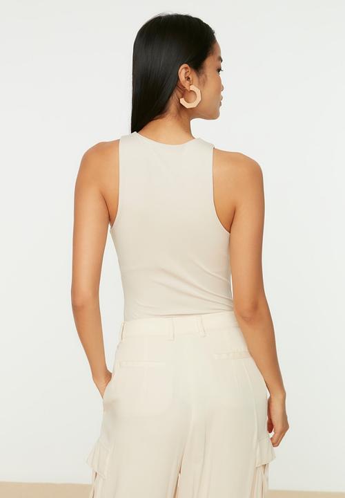 Trendyol - Snap knitted bodysuit - stone