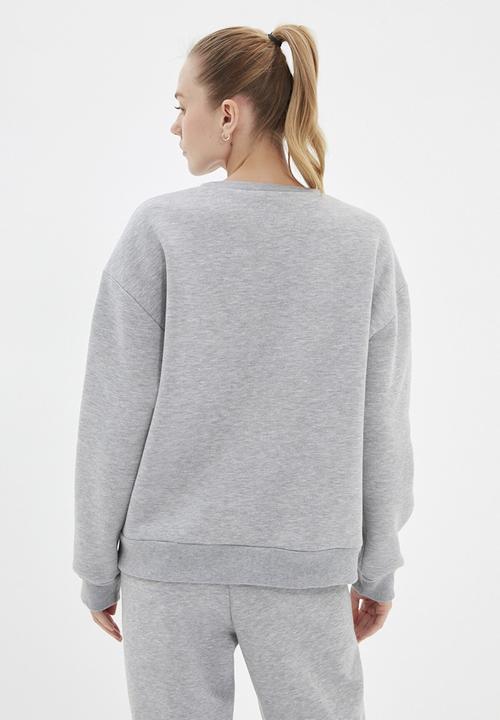 Trendyol - Loose stitch detail sport raised sweatshirt - grey