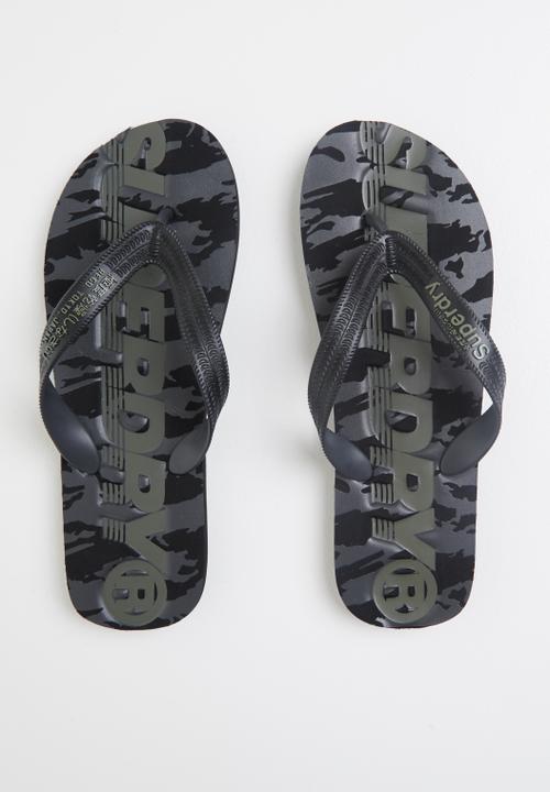 Superdry. - Scuba camo flip-flop - black