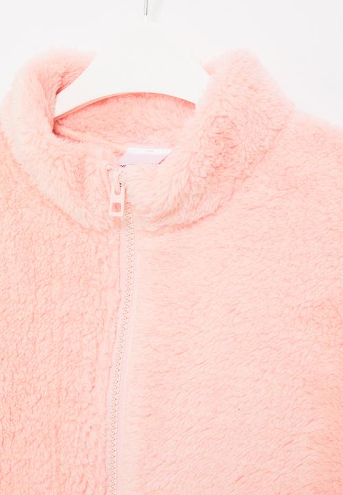 Pop Candy - Zip through fluffy jacket - pink