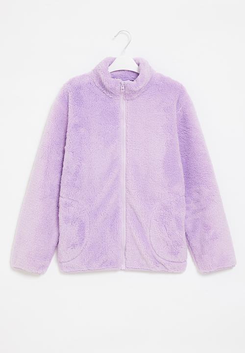 Pop Candy - Zip through fluffy jacket - purple