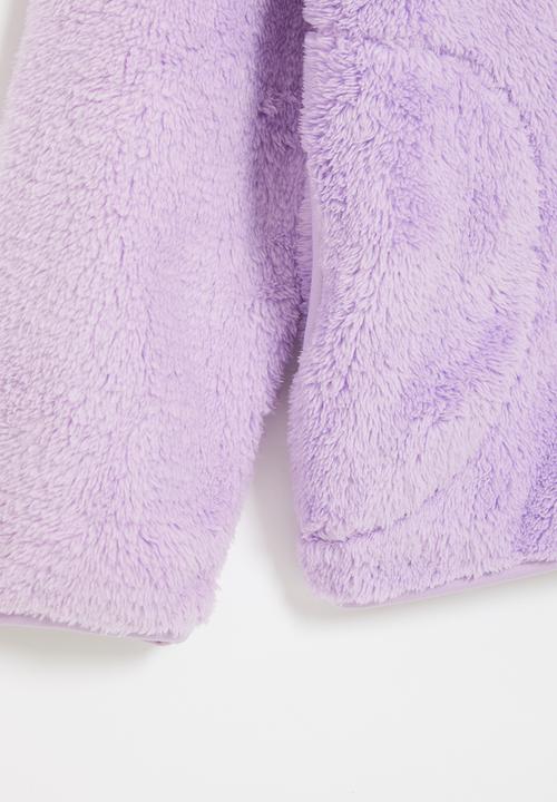 Pop Candy - Zip through fluffy jacket - purple