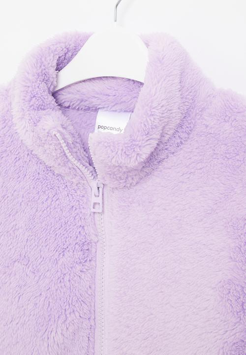Pop Candy - Zip through fluffy jacket - purple