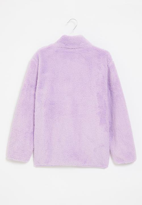 Pop Candy - Zip through fluffy jacket - purple