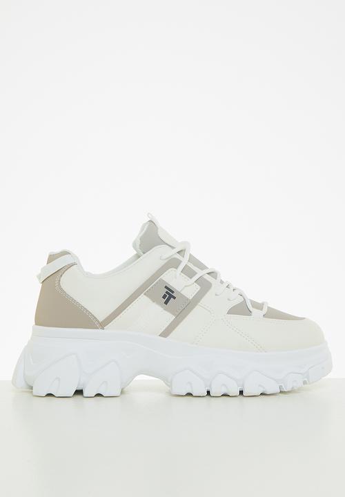 Tom Tom - Splatter chunky sneaker - white & grey