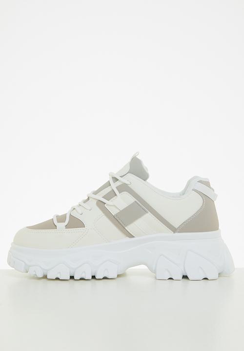 Tom Tom - Splatter chunky sneaker - white & grey