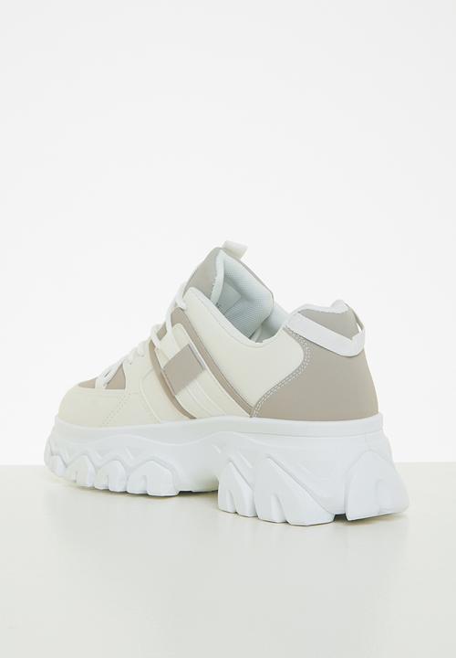 Tom Tom - Splatter chunky sneaker - white & grey
