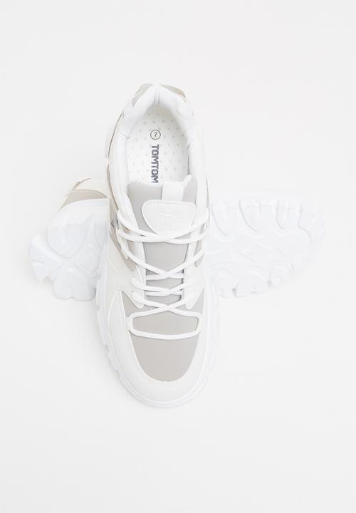 Tom Tom - Splatter chunky sneaker - white & grey