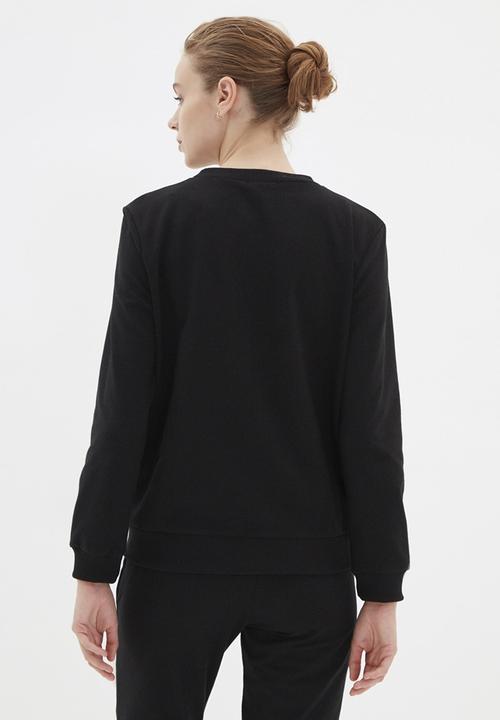 Trendyol - Basic thin knitted sweatshirt - black