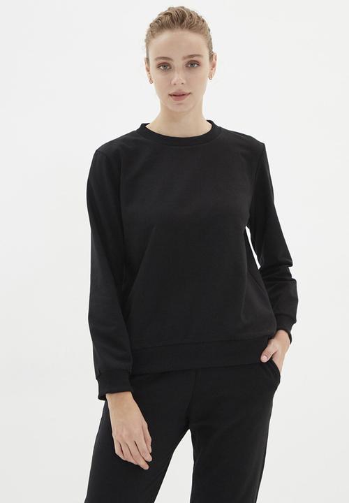 Trendyol - Basic thin knitted sweatshirt - black