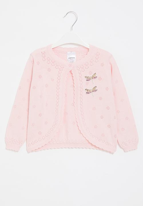 Pop Candy - Delicate cardigan with pointelle detail - pink
