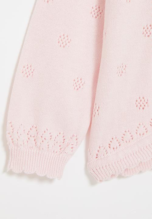 Pop Candy - Delicate cardigan with pointelle detail - pink