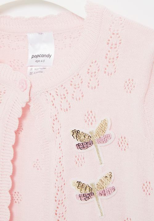 Pop Candy - Delicate cardigan with pointelle detail - pink