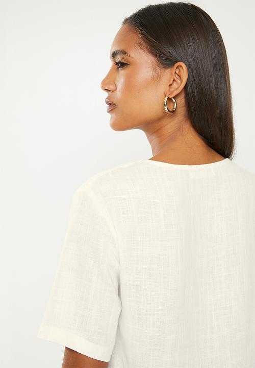 Glamorous - Linen look blouse - white