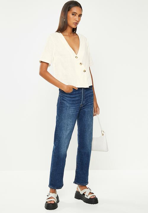 Glamorous - Linen look blouse - white