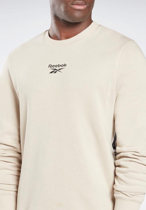 Reebok - Reebok Identity Tape Crew Sweatshirt - stucco