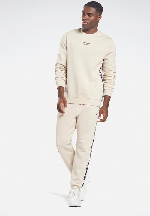 Reebok - Reebok Identity Tape Crew Sweatshirt - stucco