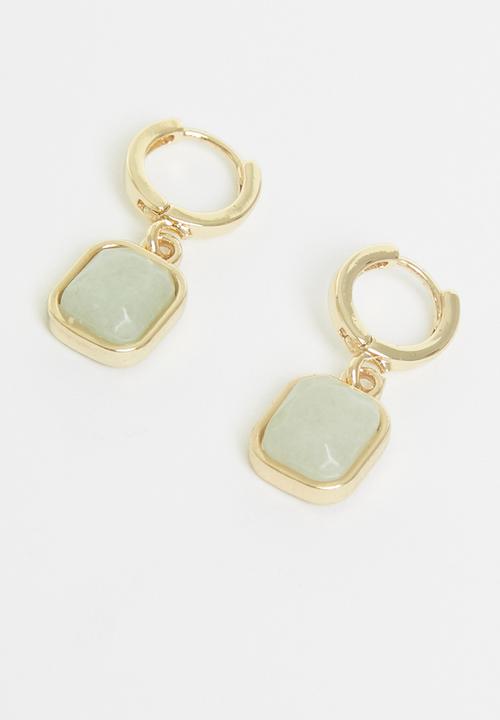 Rubi - Premium huggie hoop - gold plated jade