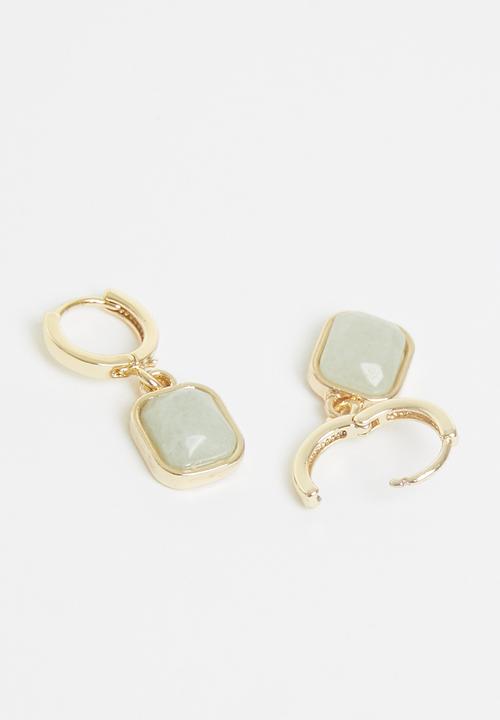 Rubi - Premium huggie hoop - gold plated jade