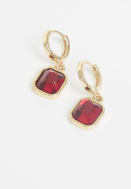 Rubi - Premium huggie hoop - gold plated ruby