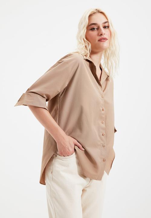 Trendyol - Loose fit shirt - mink
