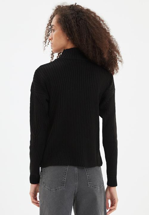Trendyol - Openwork knitwear sweater - black