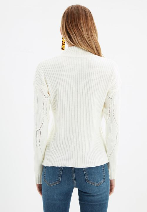 Trendyol - Openwork knitwear sweater - ecru