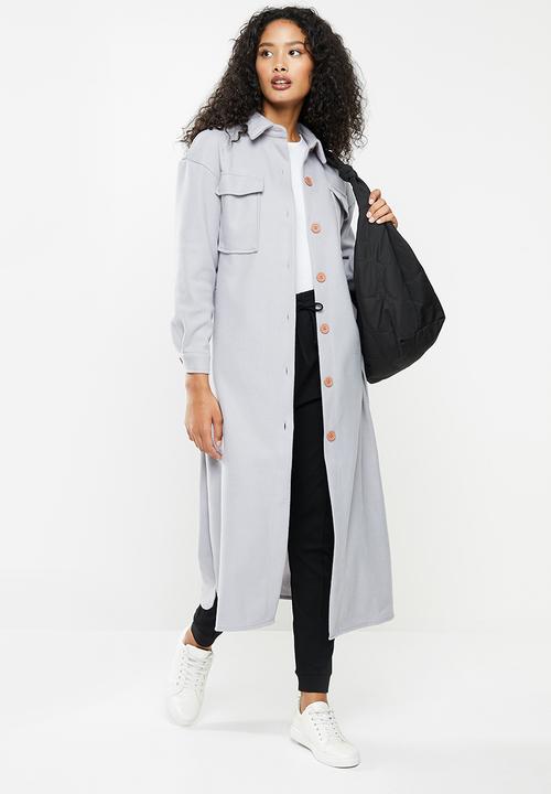 dailyfriday - Longer length shacket - light grey