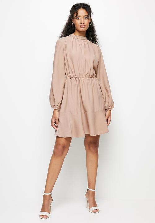 MILLA - Satin mini dress - mink