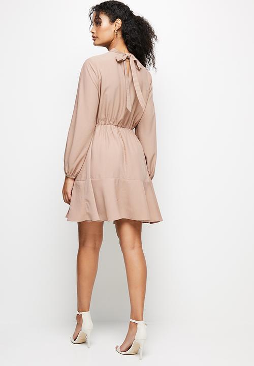 MILLA - Satin mini dress - mink