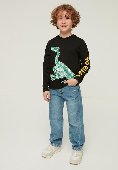 Trendyol - Long sleeve dinosaur sweatshirt - black