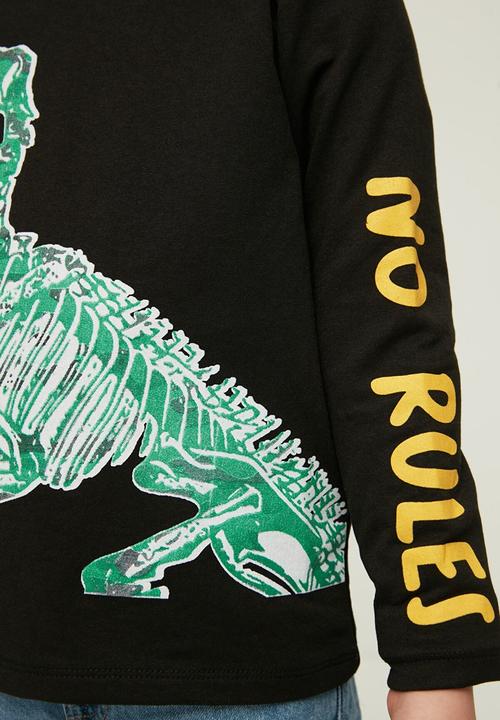 Trendyol - Long sleeve dinosaur sweatshirt - black