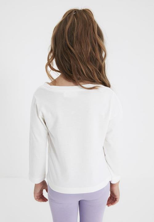 Trendyol - Girls unicorn printed tee - white
