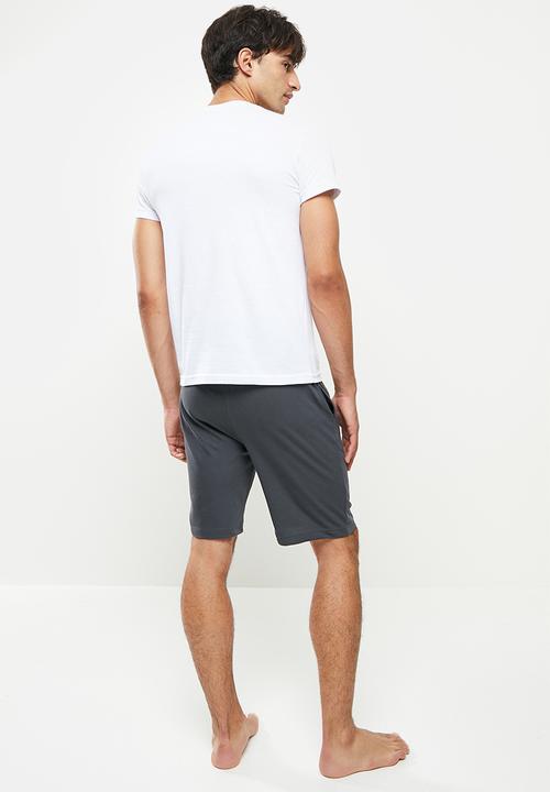 Superbalist - Graphic tee sleep set - white & grey