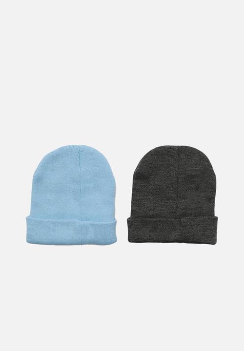 Trendyol - 2-pack beanie - blue & dark grey