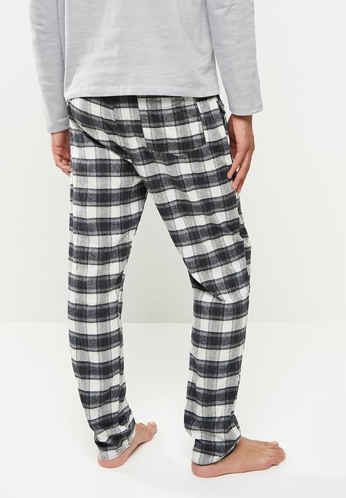 Trendyol - Check printed sleep pants - black & white 