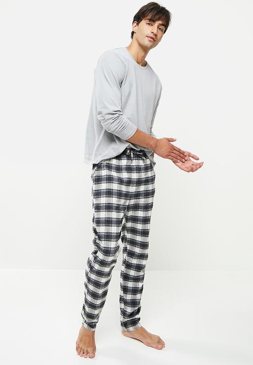 Trendyol - Check printed sleep pants - black & white 