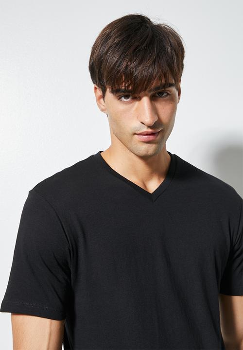 Superbalist - 2-pack dean v-neck tee - black & white