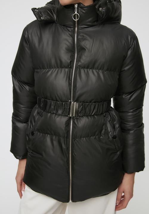 Trendyol - Oversized hooded coat - black