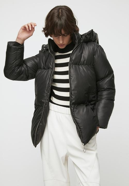 Trendyol - Oversized hooded coat - black