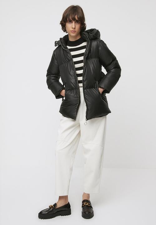 Trendyol - Oversized hooded coat - black